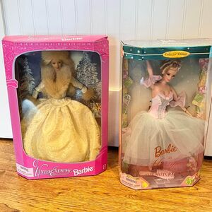 Barbies Winter Evening 1998 & Marzipan In The Nutcracker 1998 New In Box